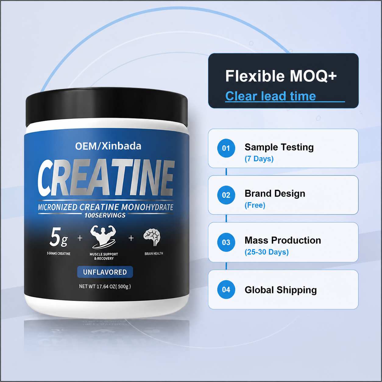 Xinbada Creatine HCl pineapple powder product presentation