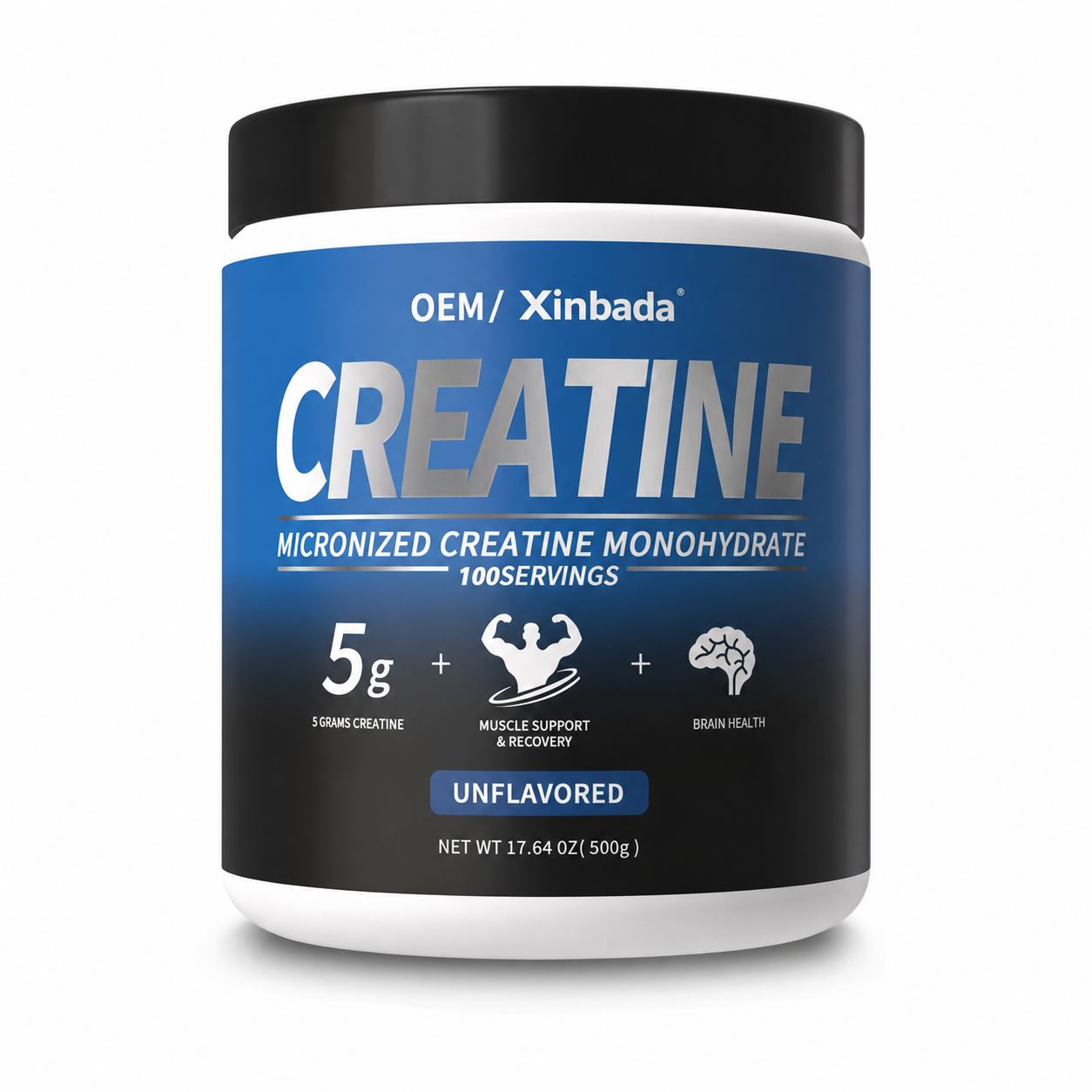 Xinbada Private Label Micronized Creatine Monohydrate Powder OEM ODM Unflavored 5g 100 Servings