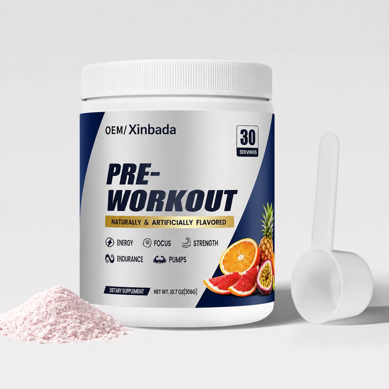 Xinbada Adult Pre-Workout Energy Powder Sports Nutrition OEM ODM 306g
