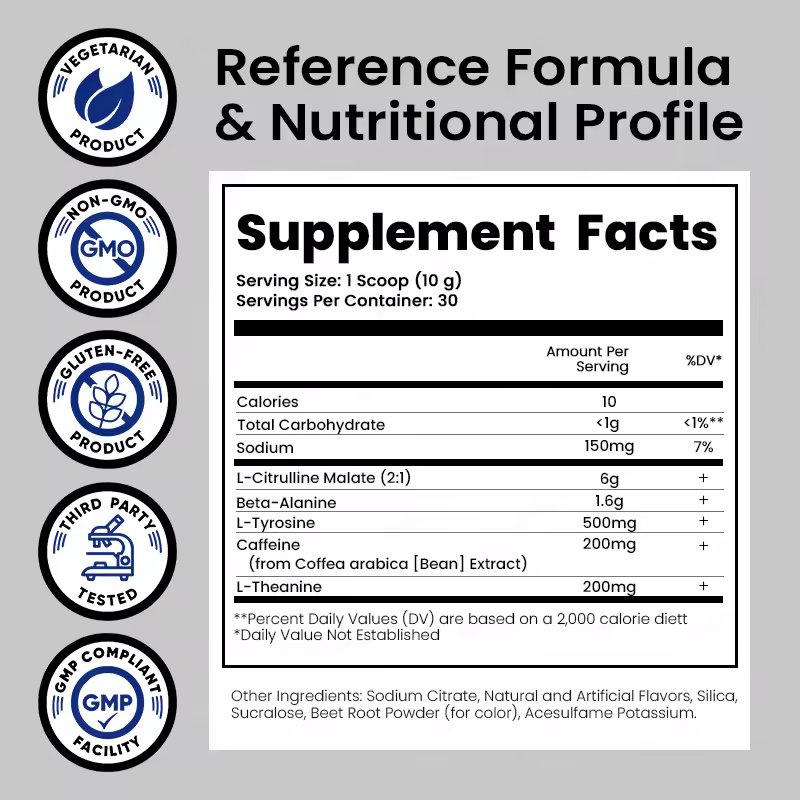 Xinbada L-Carnitine Glutamine Pre-Workout Energy Powder OEM ODM 306g