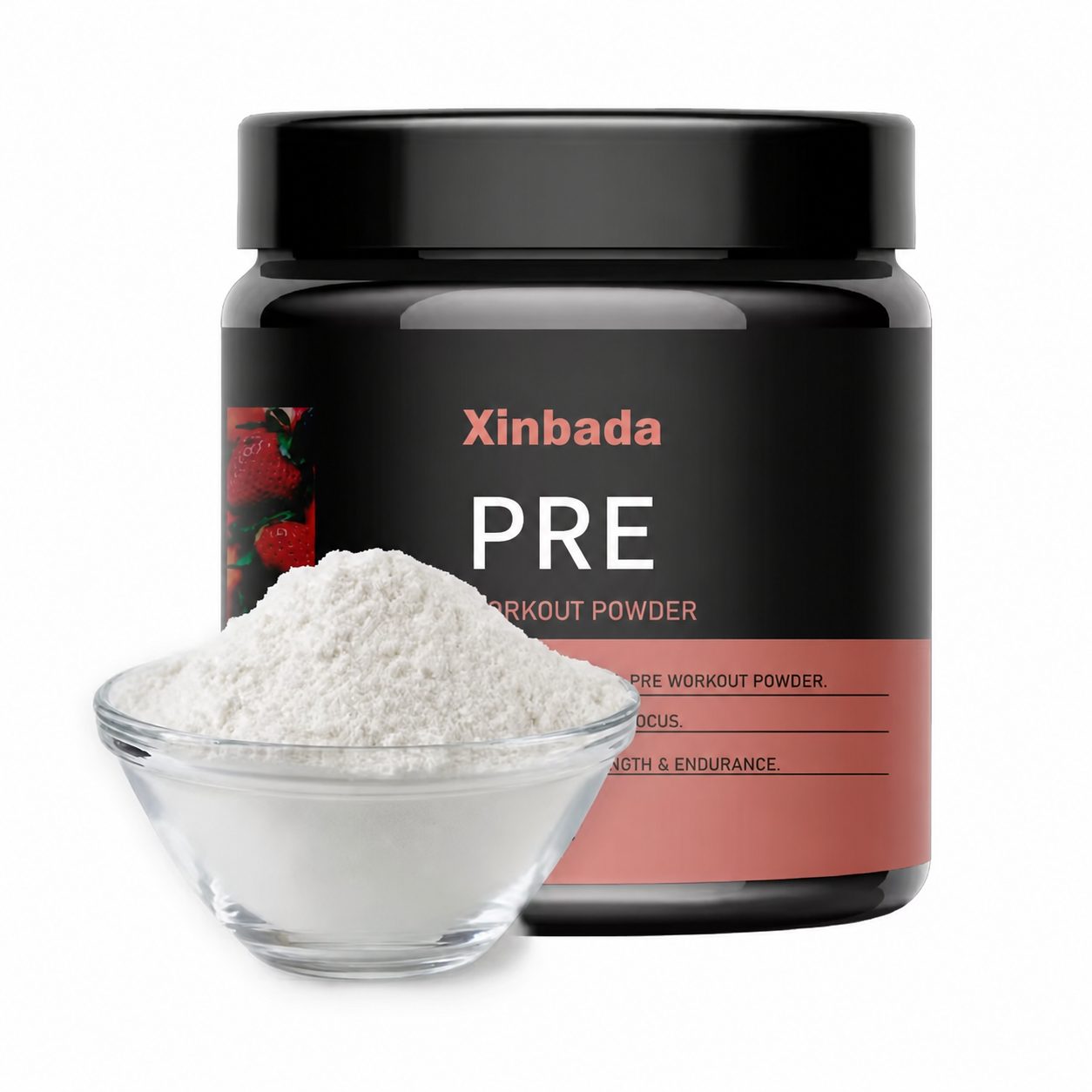 Xinbada Strawberry BCAA Amino Acid Electrolyte Pre-Workout Energy Powder OEM ODM