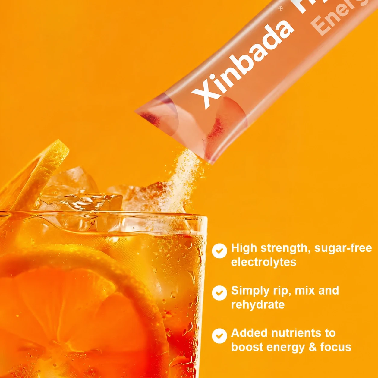 Xinbada Sugar Free Electrolyte Powder Himalayan Salt Energy Focus Drink Mix Sugar Free Hydration