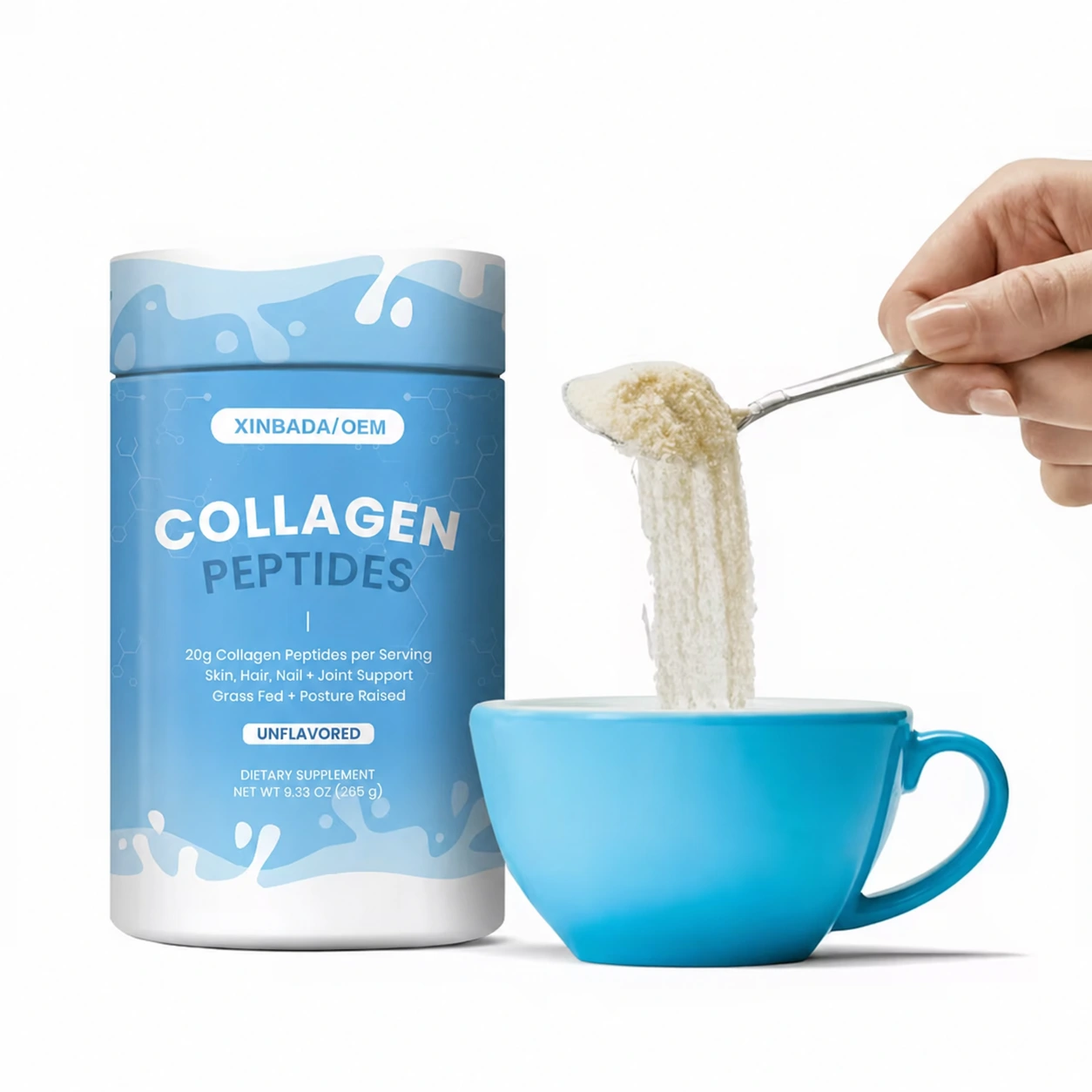 Xinbada Grass-Fed Multi-Collagen Powder Types I II III V X with MSM OEM ODM