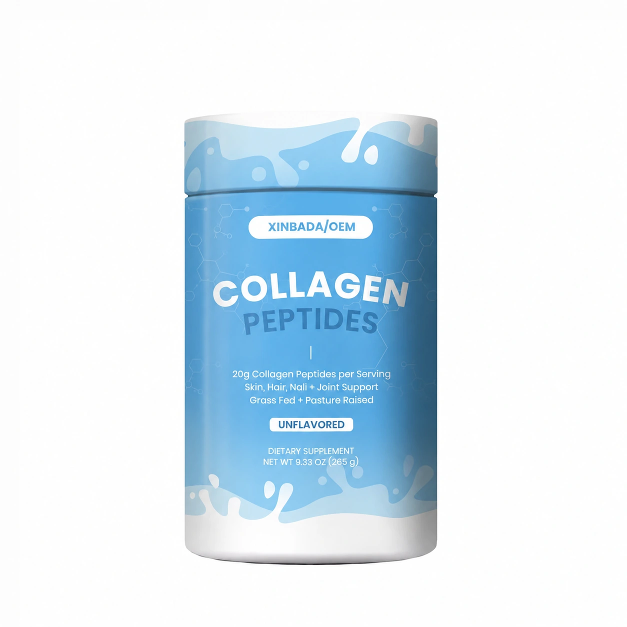 Xinbada Certified Hydrolyzed Collagen Peptides Protein Powder Hair Skin Joint Support