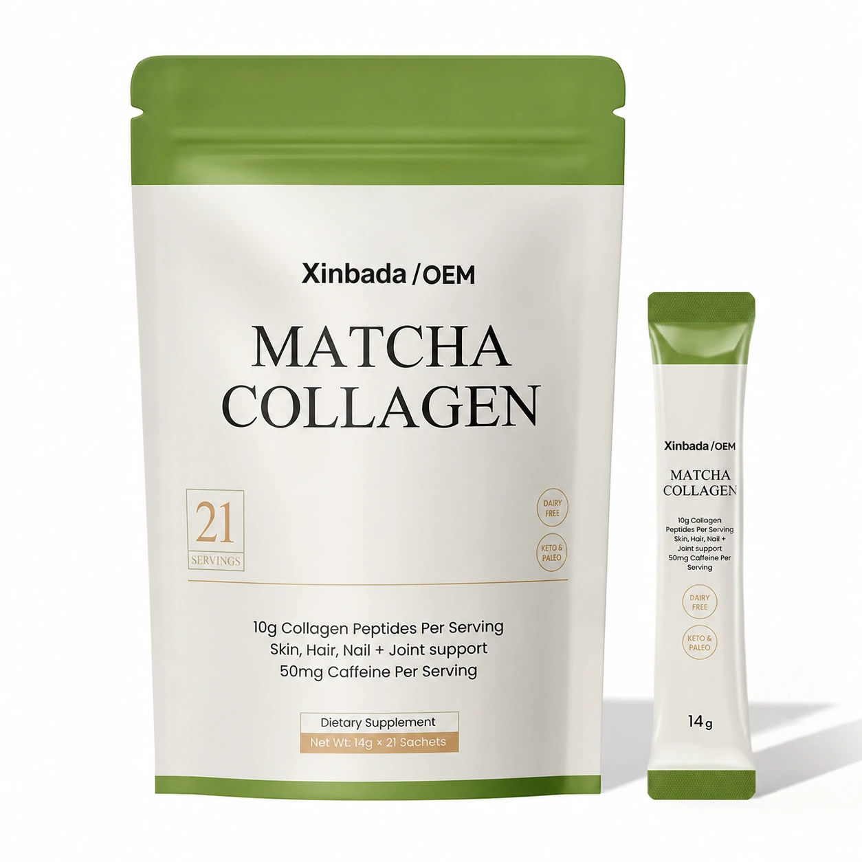 Xinbada Grass-Fed Bovine Collagen Powder Sugar Free Sweetener Free OEM ODM