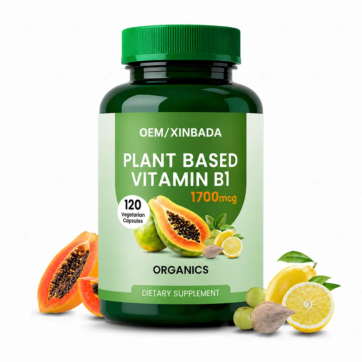 Plant based Vitamin B1 Thiamine Capsules 120 Count OEM ODM
