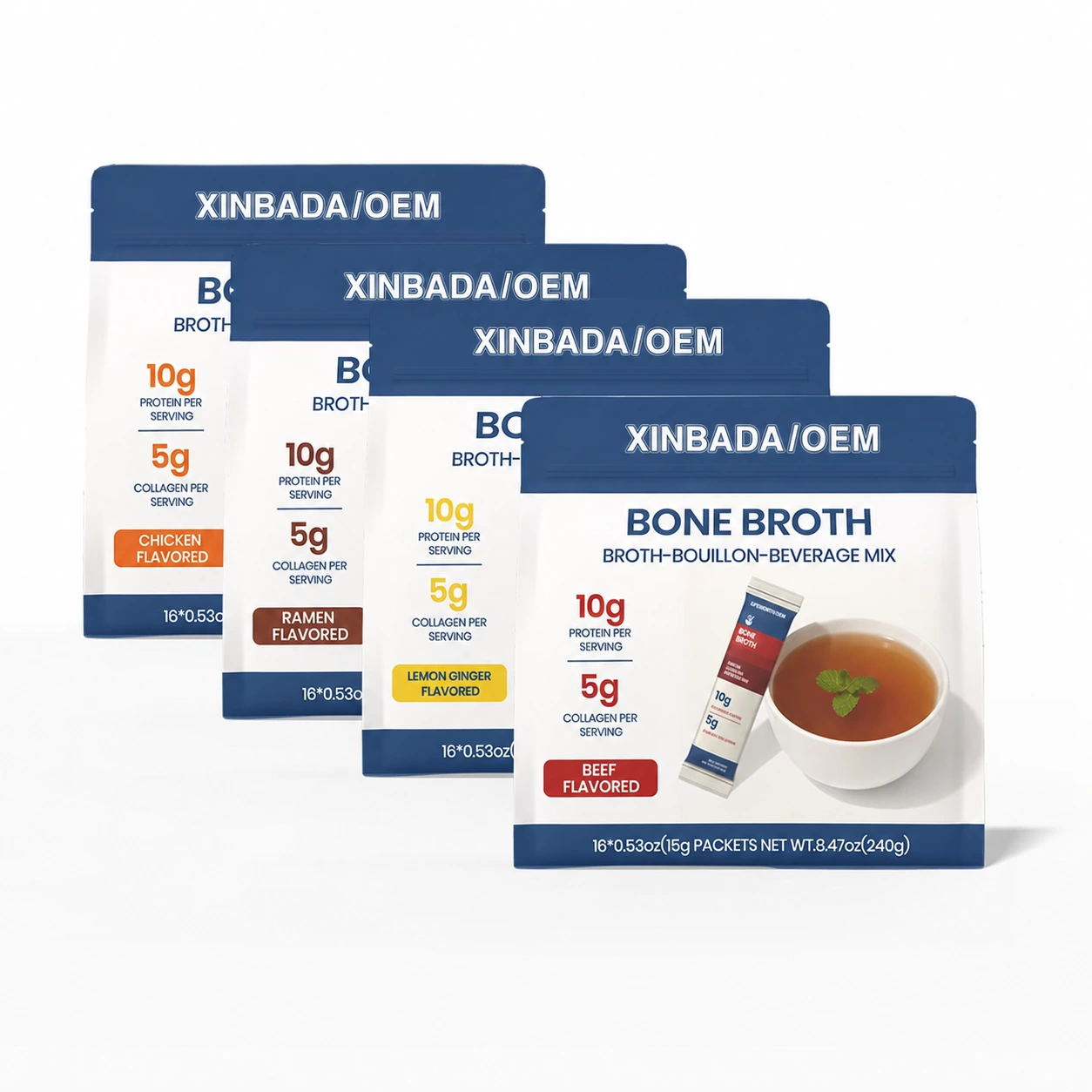 Grass-Fed Cage-Free Bone Broth Protein Collagen Powder OEM ODM