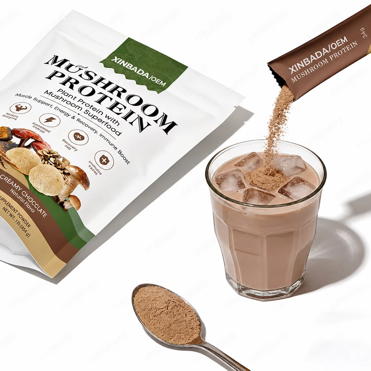 Adaptogenic Mushroom Plant Protein Powder with Turkey Tail OEM ODM