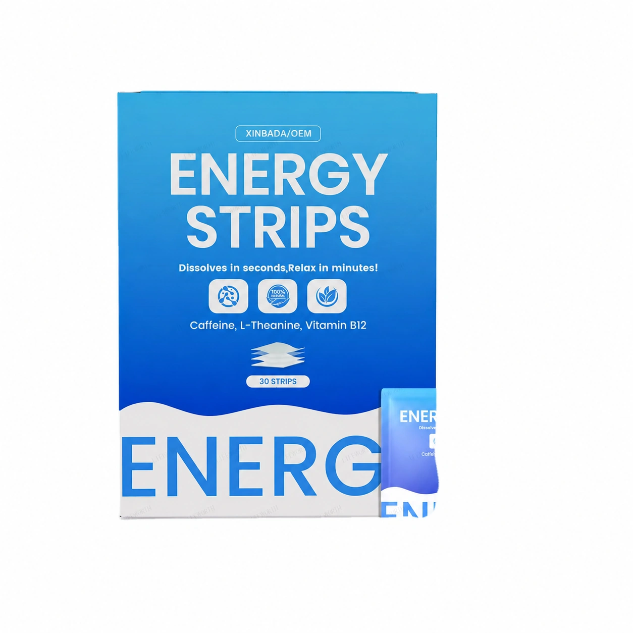 Cool Mint Fast-Dissolve Energy Oral Strips with Caffeine B6 B12 OEM ODM