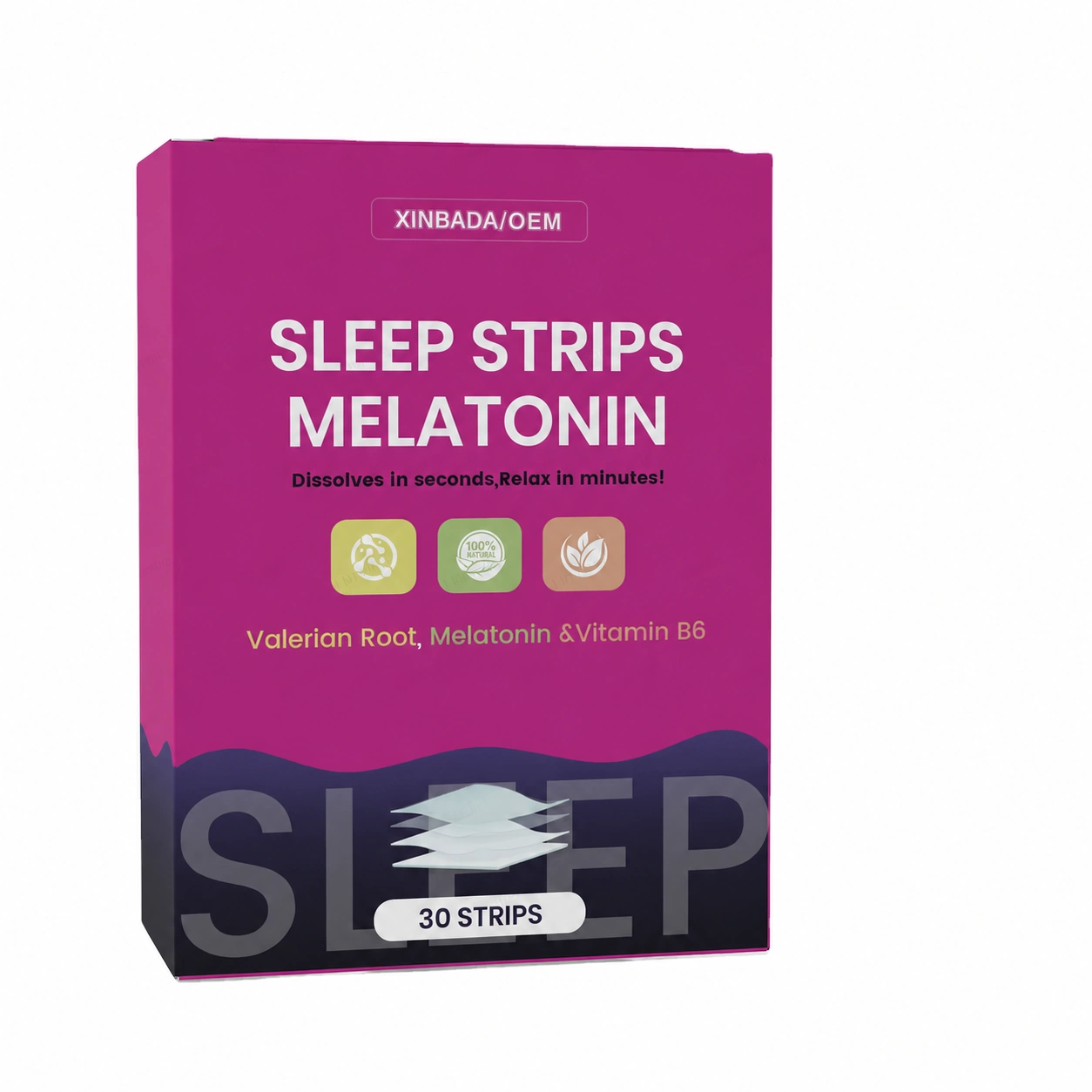 Melatonin 5mg Sleep Oral Strips with Valerian and L-Theanine OEM ODM