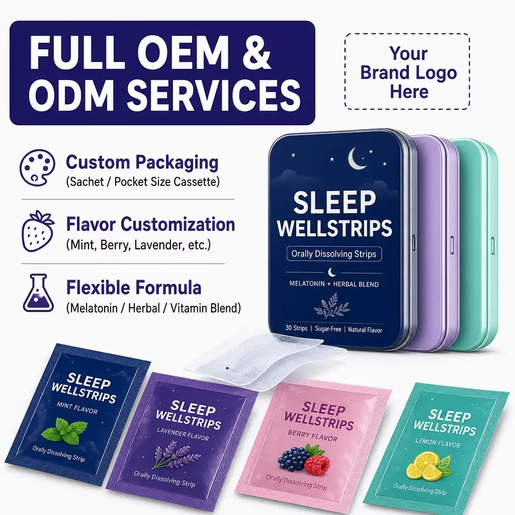 Custom Sleep Well ODF Oral Strips Mint Lavender Berry OEM ODM