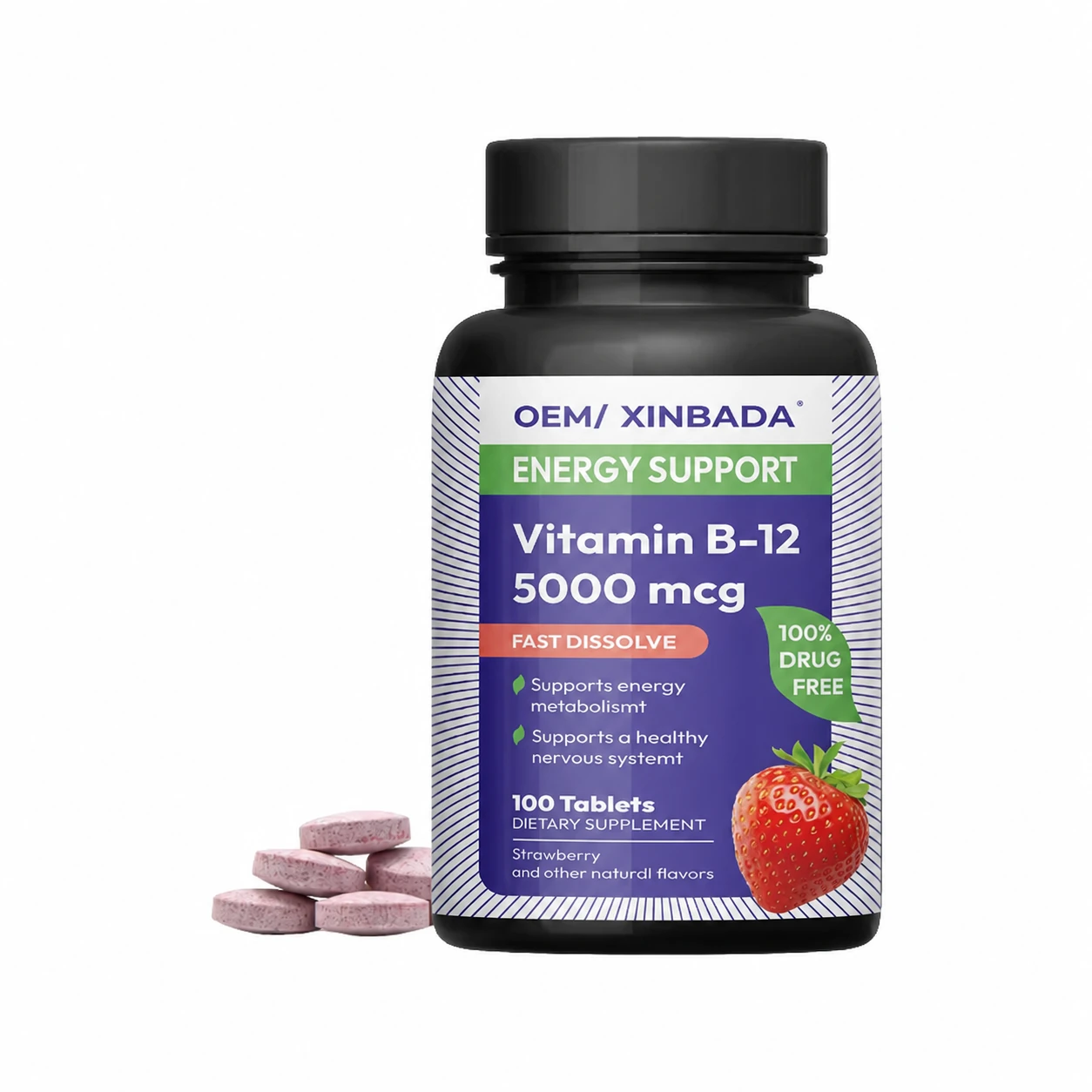 Custom Vegan Vitamin B12 Fast-Dissolve Tablets OEM ODM