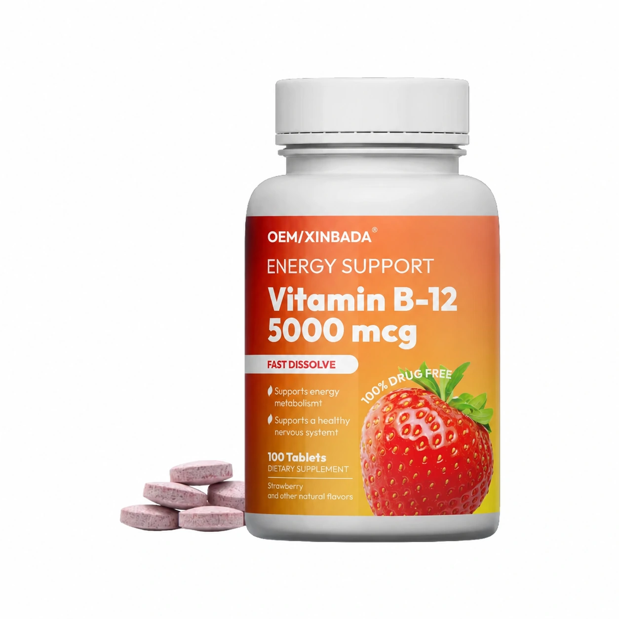 Natural Energy Vitamin B12 Tablets for Adults OEM ODM
