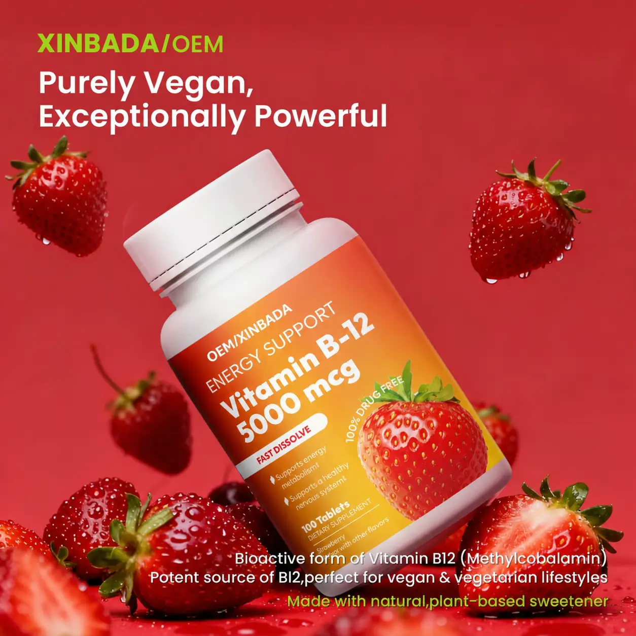 Natural Energy Vitamin B12 Tablets for Adults OEM ODM