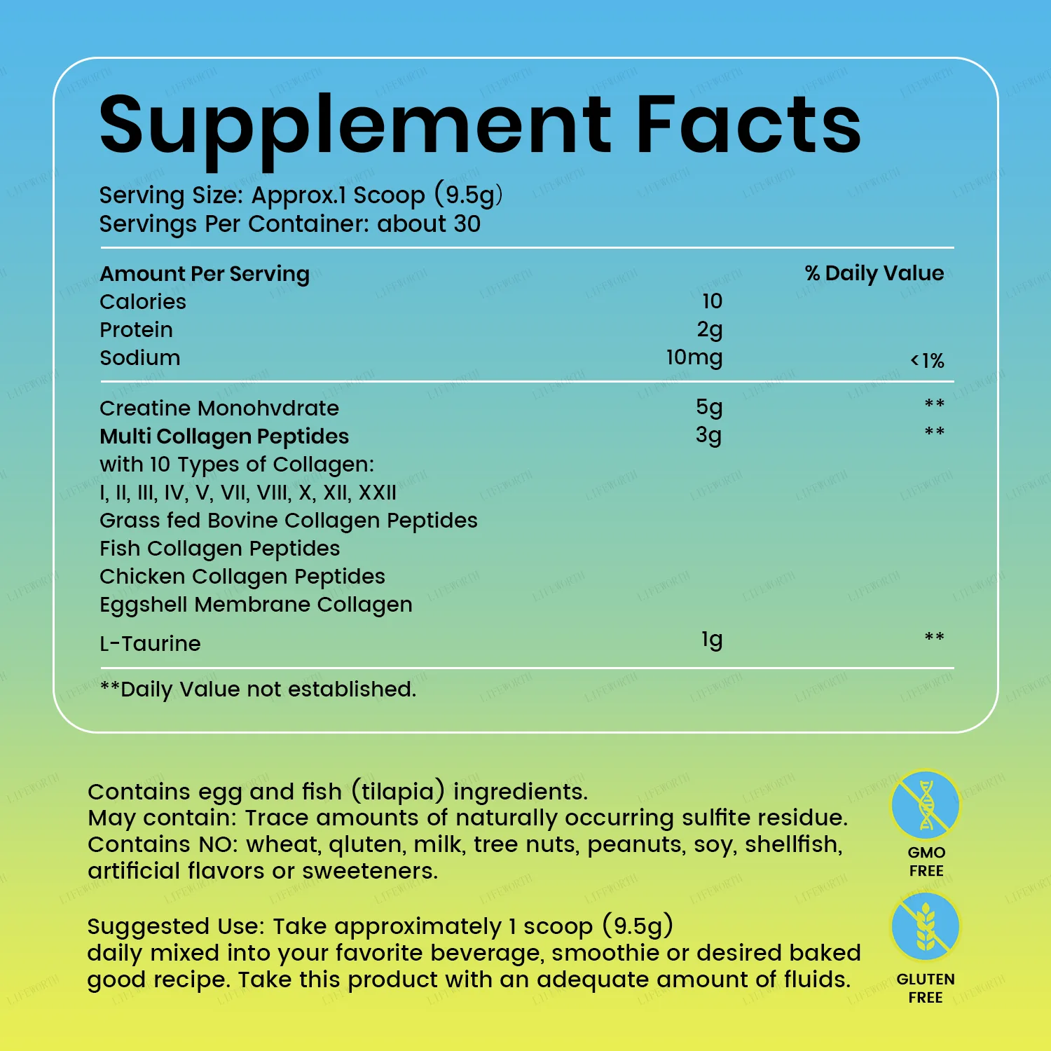 Xinbada Creatine Monohydrate Collagen Powder benefits or specification details