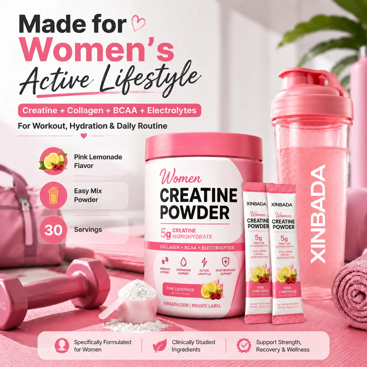 Creatine Gummies with BCAA L-Carnitine Taurine Vitamin B12 OEM ODM