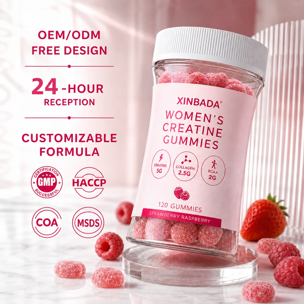 Creatine Gummies with BCAA L-Taurine OEM ODM