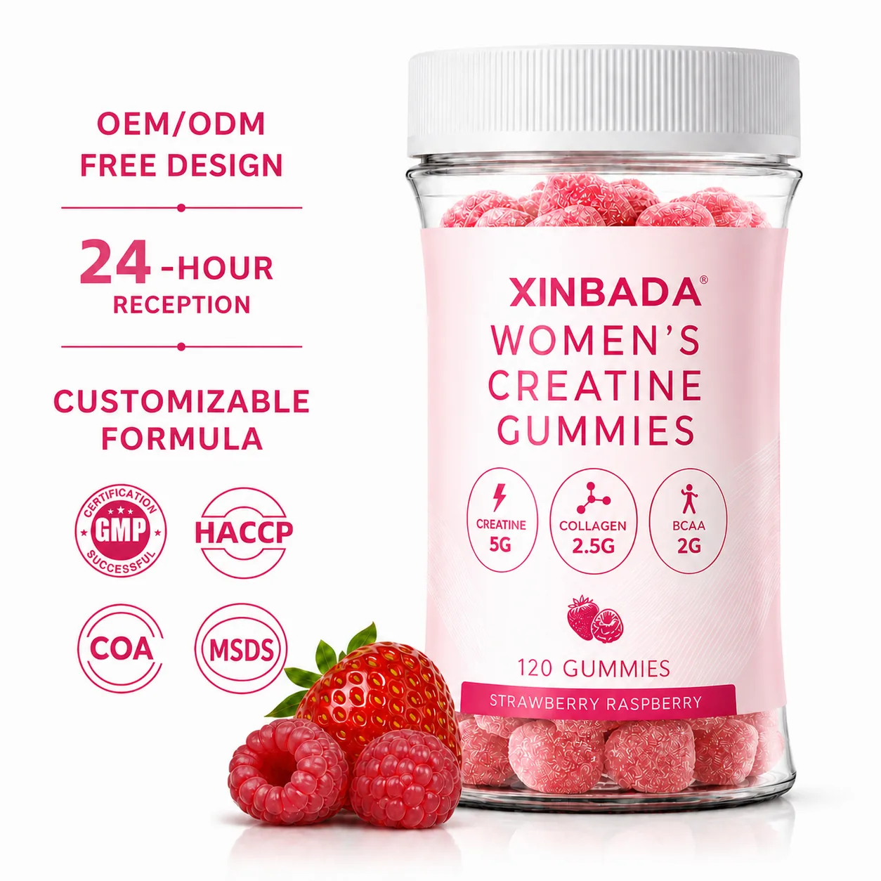 Xinbada Women's Creatine BCAA Myo-Inositol Collagen Powder formula or lifestyle presentation
