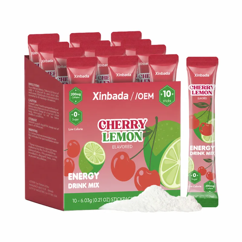 Xinbada Sugar-Free Electrolyte Powder with Natural Caffeine 5g Sachets packaging, quality, or private label support