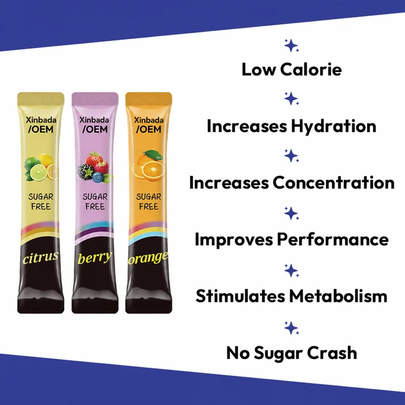 Xinbada Pre-Workout Electrolyte Caffeine Energy Powder 30 Sachets packaging, quality, or private label support