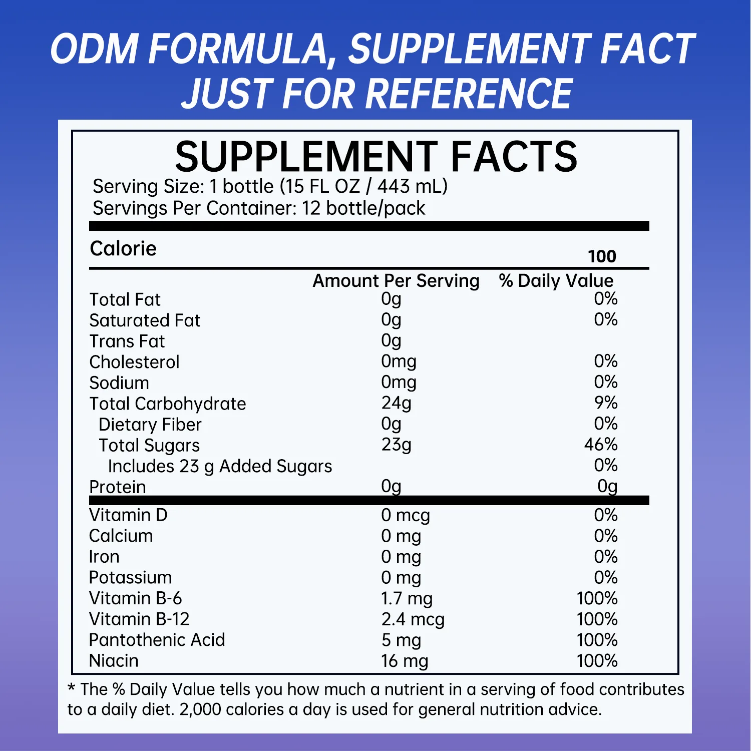 Xinbada Functional Vitamin Electrolyte Water 450ml Private Label benefits or specification details