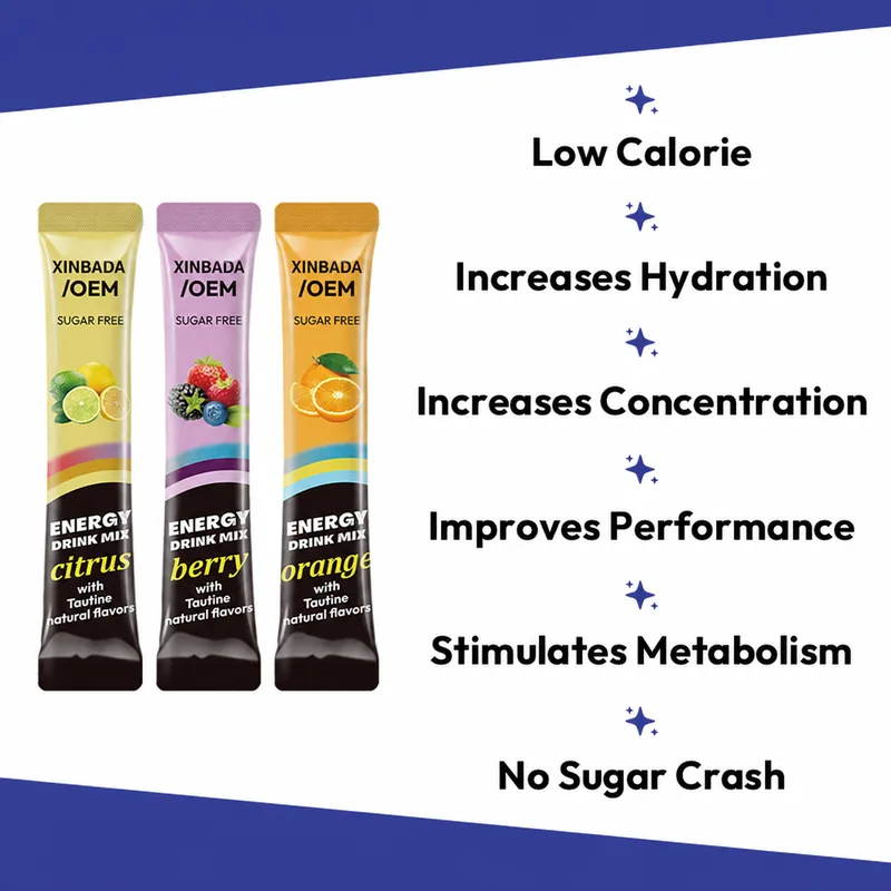 Xinbada Electrolyte Energy Powder with 200mg Natural Caffeine 5g Sachets benefits or specification details