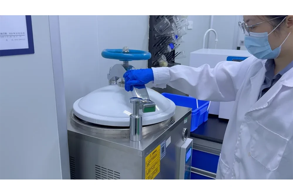 Same-site operator using enclosed processing equipment in a controlled production room