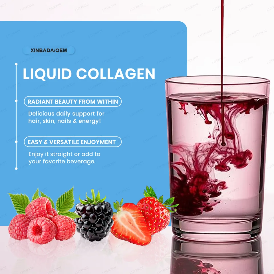 Xinbada Liquid Collagen Peptides with Biotin and Hyaluronic Acid Hydrolyzed Type 1 and 3 Bovine Collagen Shot product specification image 3