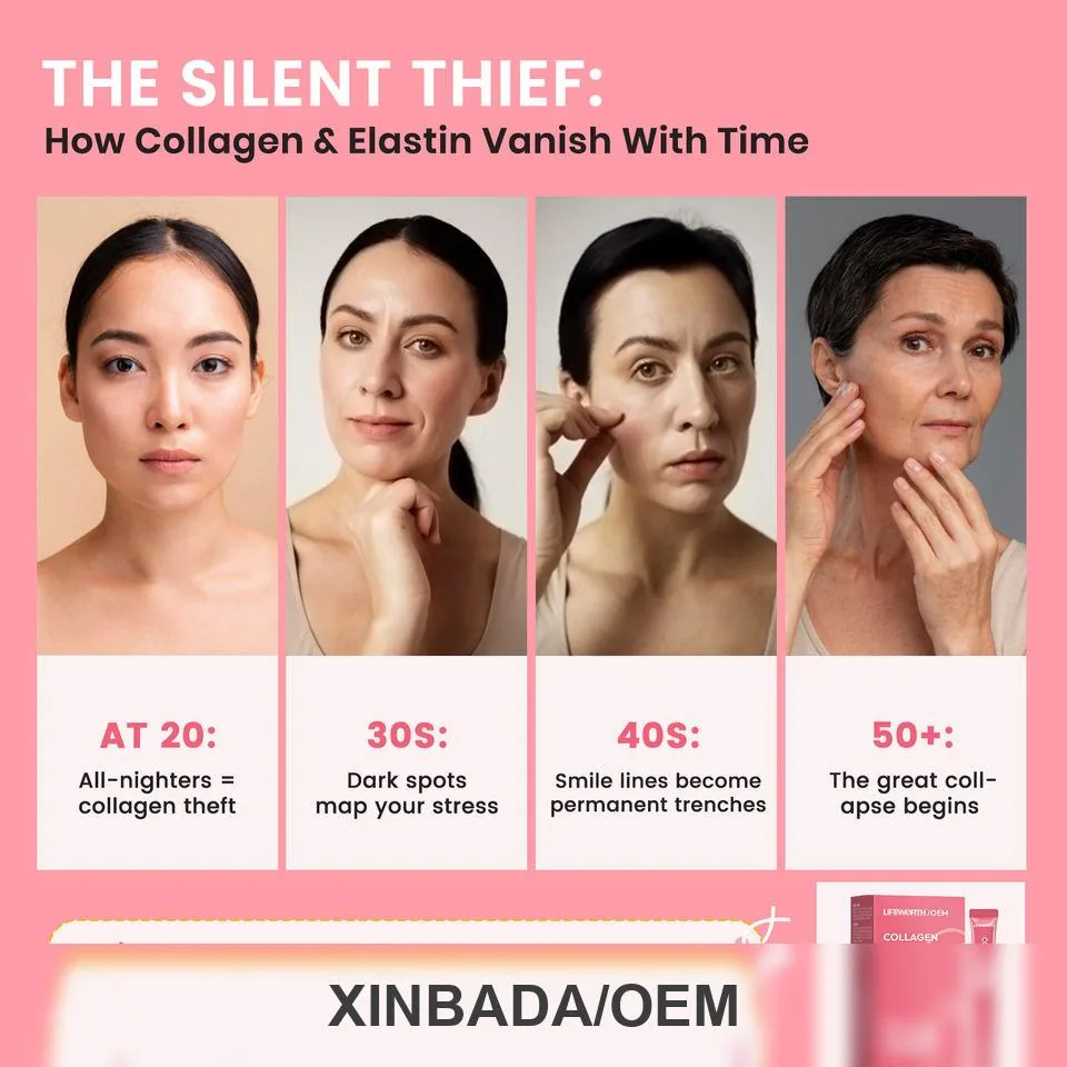 Xinbada Private Label Essential Collagen Solution Jelly Stick Adult Collagen Peptide Pomegranate 10 Packs Skin OEM ODM