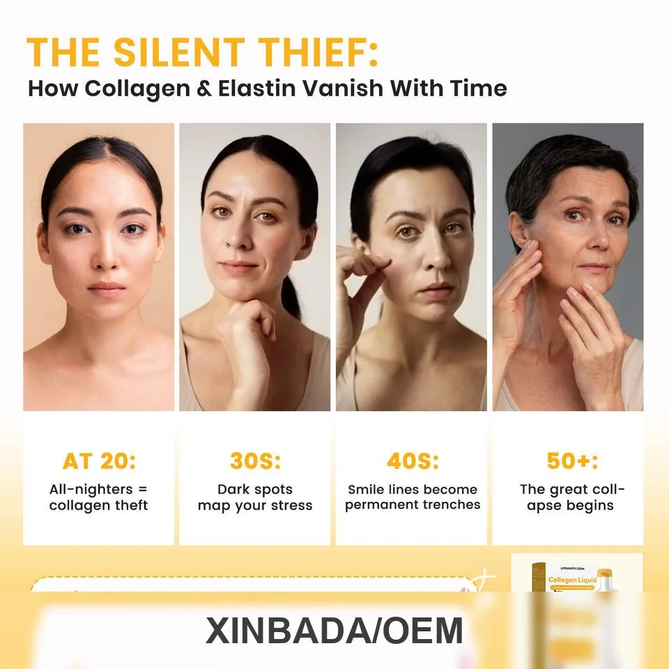 Xinbada Private Label Premium Liquid Collagen Hydrolyzed Bovine Collagen (Type 1 and 3 Grassfed) for Adults Skin Care OEM ODM