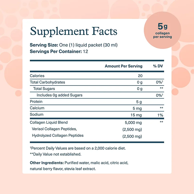 Xinbada Adult Hair Skin and Nails Daily Liquid Collagen Beauty Supplement Hydrating Nutrients Essential Vitamins product detail image 4