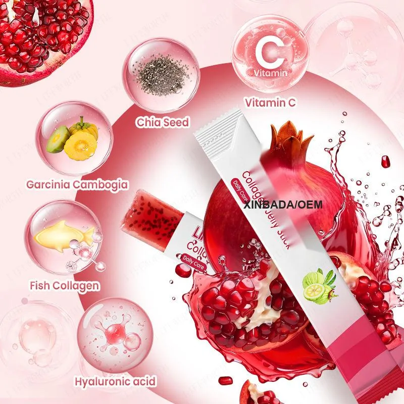 Xinbada Pomegranate Fruit Beauty Jelly Plant based Collagen Jelly with Hyaluronic Acid for Adult Skin Care product detail image 4