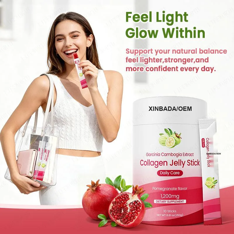 Xinbada Private Label Pomegranate Fruit Beauty Jelly Plant based Collagen Jelly with Hyaluronic Acid for Adult Skin Care OEM ODM