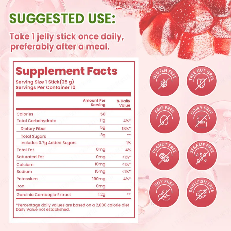 Xinbada Pomegranate Fruit Beauty Jelly Plant based Collagen Jelly with Hyaluronic Acid for Adult Skin Care application image 5