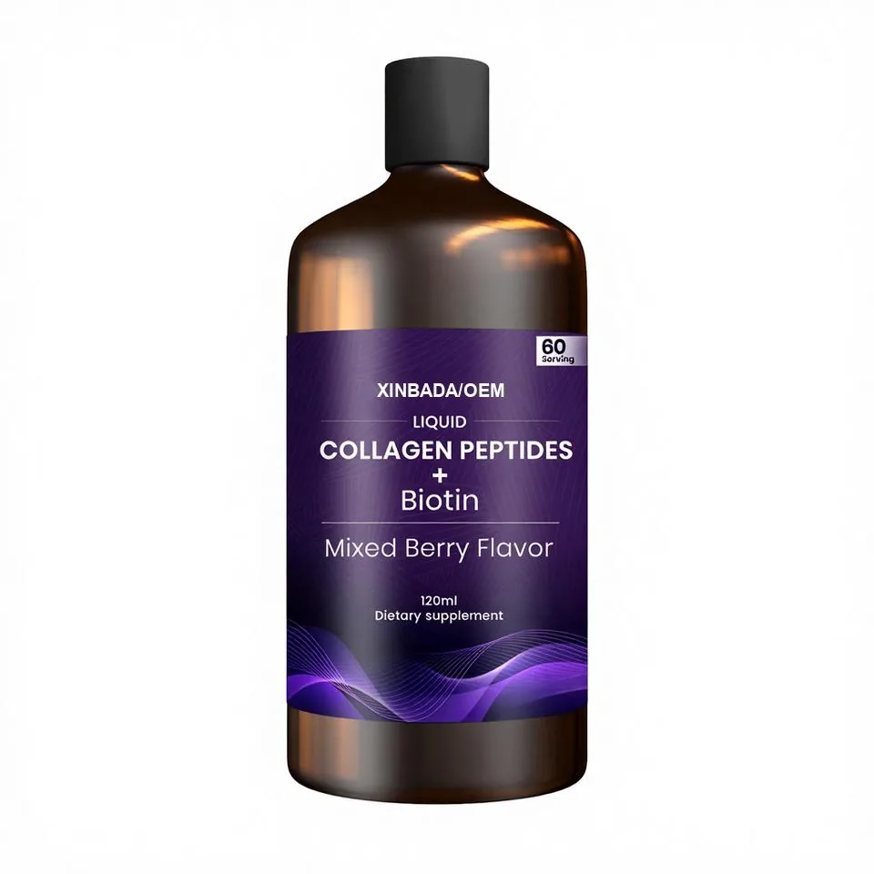 Xinbada Private Label Adult Collagen Liquid Biotin CoQ10 Vitamin C Collagen Peptides for Hair Skin Nails OEM ODM