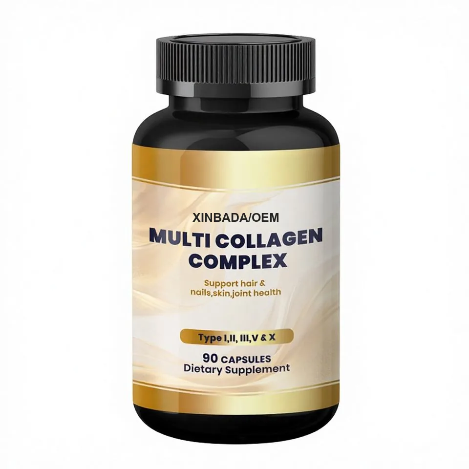 Xinbada Private Label Adult Collagen Women Men Types I II III V X Multi Collagen Complex Capsules (60 Capsules Bottle) Skin Care GMP OEM ODM