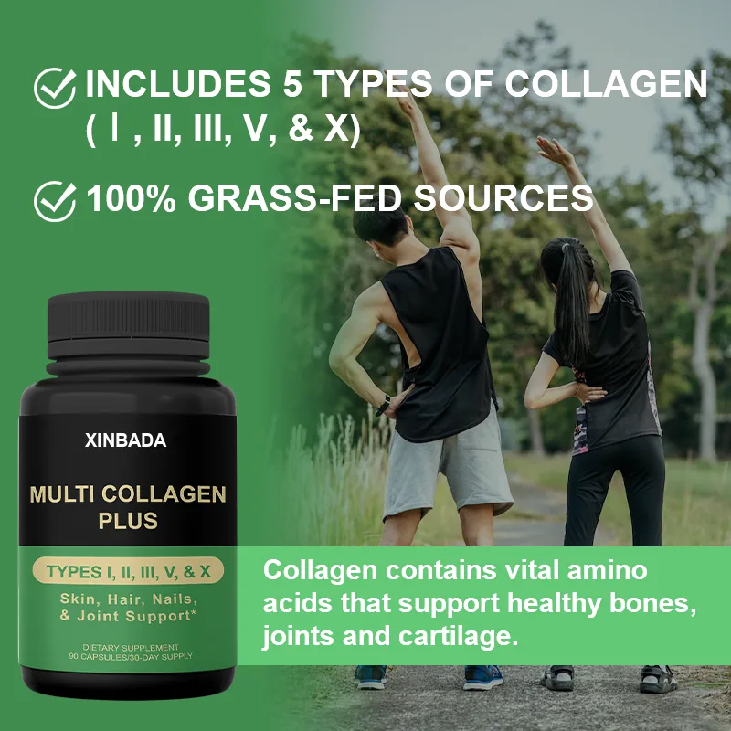 Xinbada Multi Hydrolyzed Collagen Capsules for Adult Hair Skin Care and Joint Support with Amino Acids product specification image 3