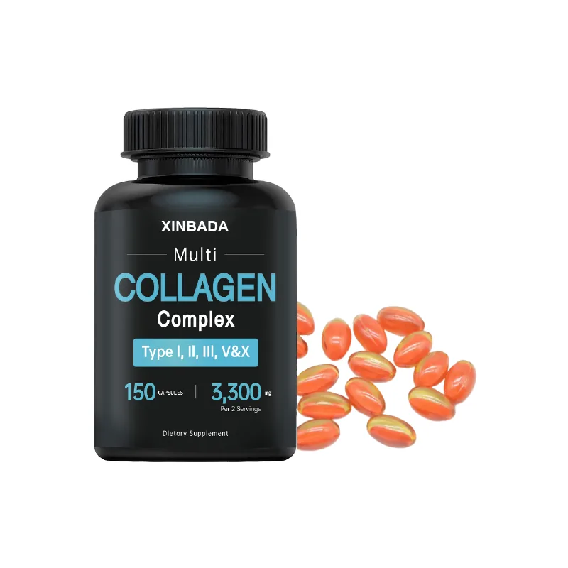 Xinbada Private Label Quality Collagen Supplement Biotin Multi Collagen Plus Vitamin C Soft Gel Capsule Adults Skin Care OEM ODM