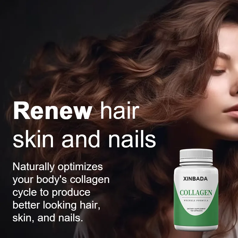 Xinbada Adult Multi Collagen Vitamin Capsules Support Skin Care Hair Nails Biotin Keratin Hyaluronic Acid 60 Capsules Bottle product specification image 3