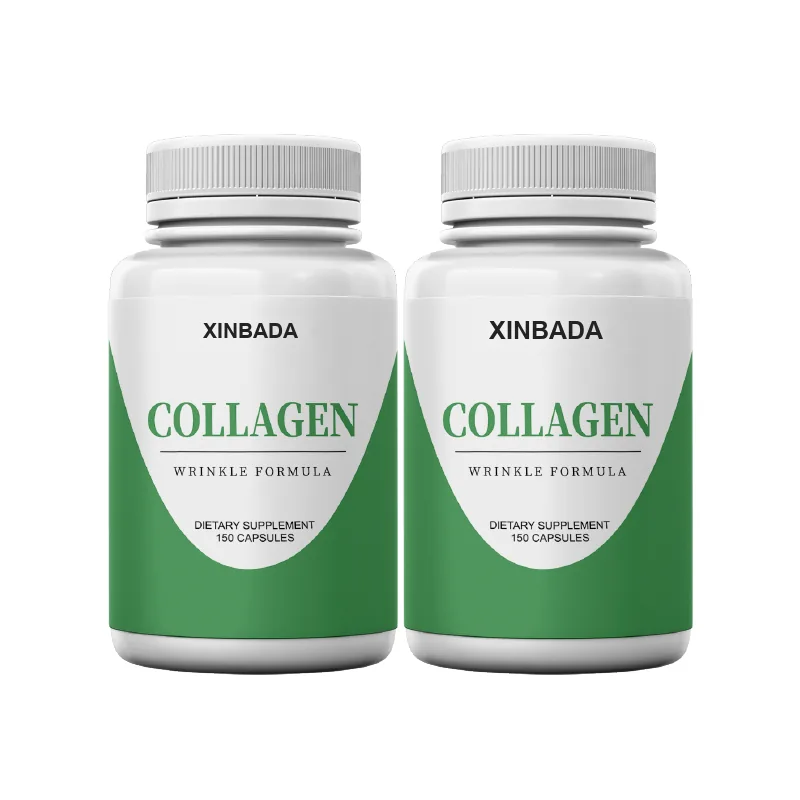 Xinbada Private Label Natural Marine Collagen Capsules Vitamin C Glutathione Adult Use Skin Care 60 Capsules Bottle GMP OEM ODM