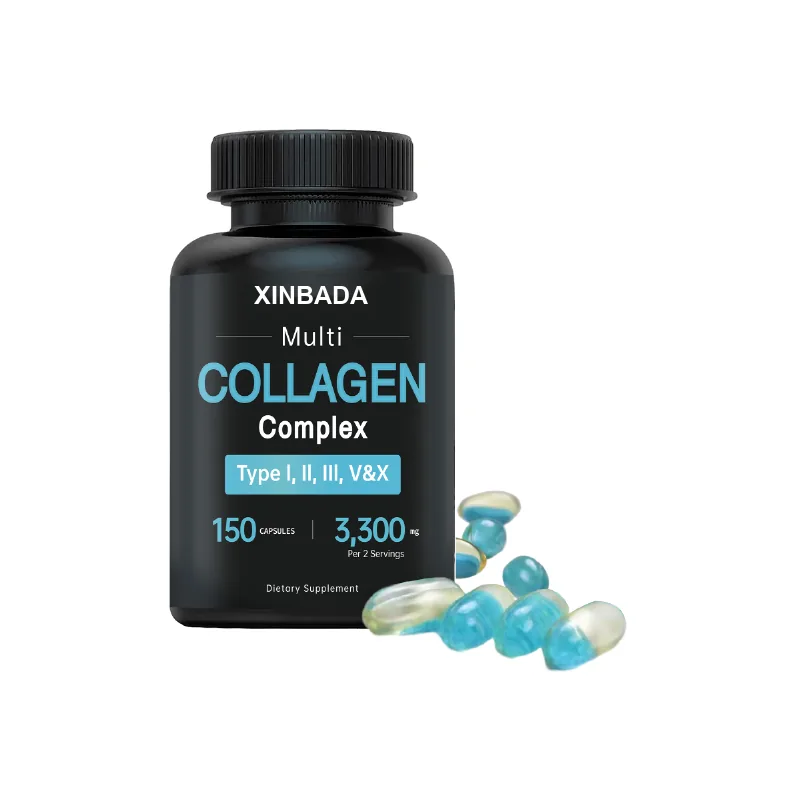 Xinbada Private Label Vitamin C Adult Collagen Peptides Softgel Capsules Skin Care 60 Capsules Bottle Supplements OEM ODM