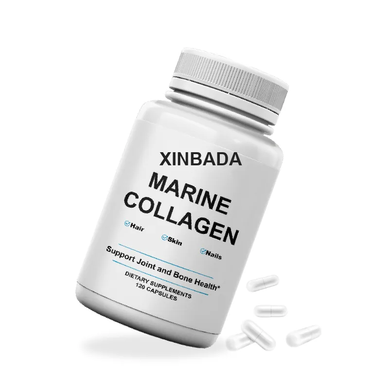 Xinbada Private Label Wholesale Proteins Pure Marine Fish Collagen Peptide Capsule Vitamin C for Adult Skin Care OEM ODM