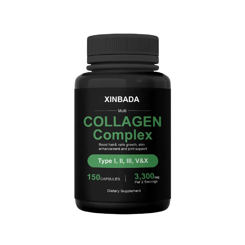 Xinbada Private Label Vitamins Multi Collagen Complex Type I II III V X Grass Fed Non GMO Adult Skin Care Capsule OEM ODM