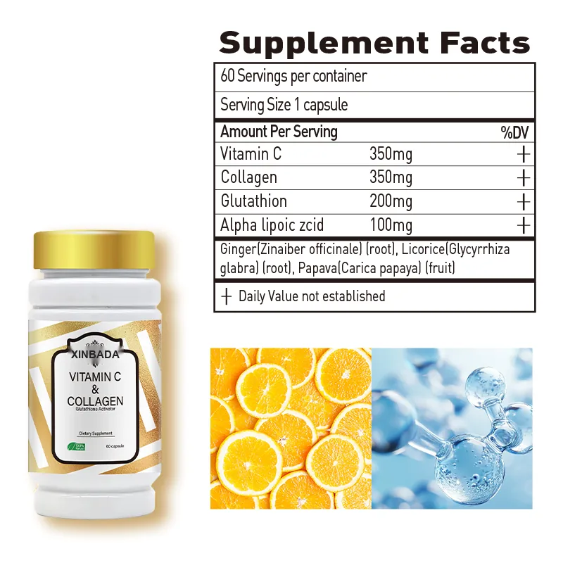 Xinbada Adult Immune System Liposomal Vitamin C Collagen Capsules Booster Fat Soluble Skin Care Immunity Support product gallery image 2