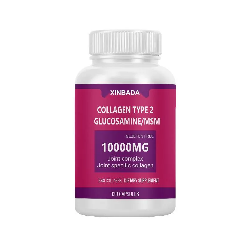 Xinbada Private Label Collagen Type 2 Glucosamine MSM Joint and Skin Care Adult Plant Powered Capsules 2 Daily 60 90 120 Count OEM ODM