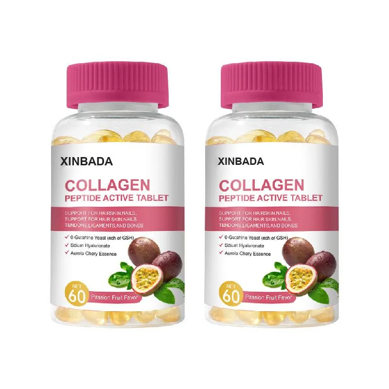 Xinbada Private Label Marine Collagen Peptides Adult Beauty Softgel Capsules for Skin Care 60 90 120 Count OEM ODM
