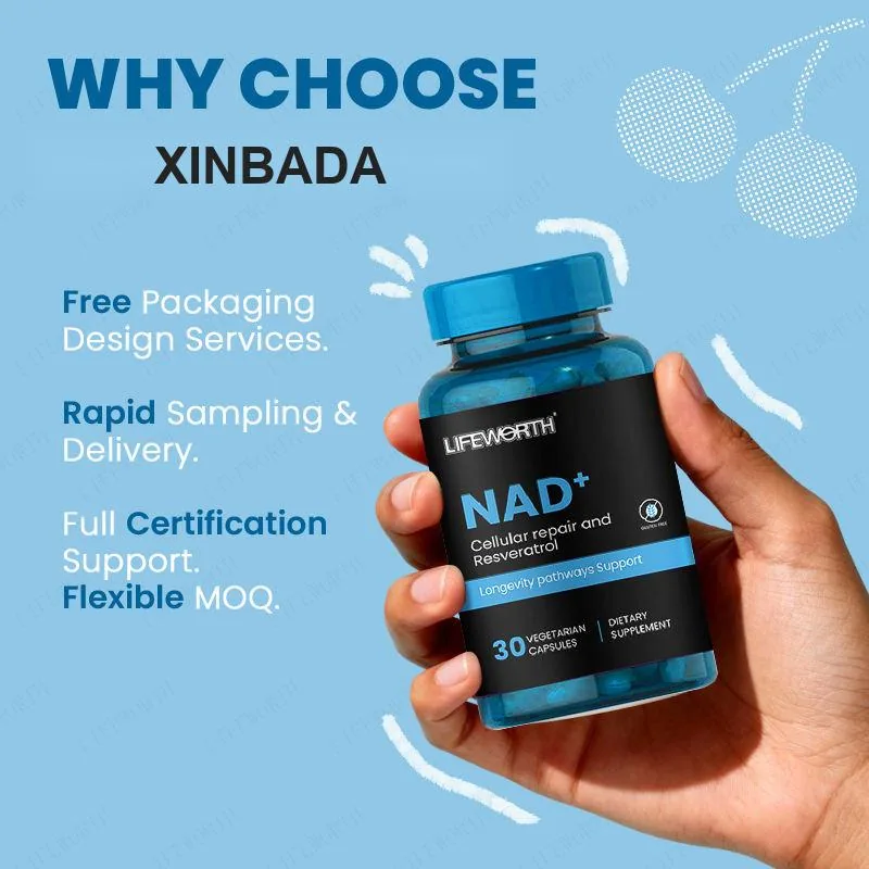 Xinbada Adult NAD Resveratrol Supplement Capsules 60 90 120 Capsules Bottle for Adult Wellness application image 5