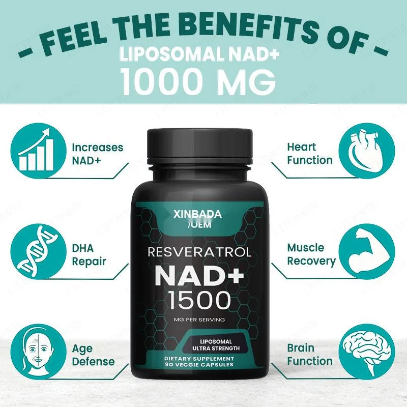 Xinbada Liposomal Nicotinamide Riboside Nad Capsules with Vitamin C Turmeric Resveratrol for Energy, and Brain Support product gallery image 2
