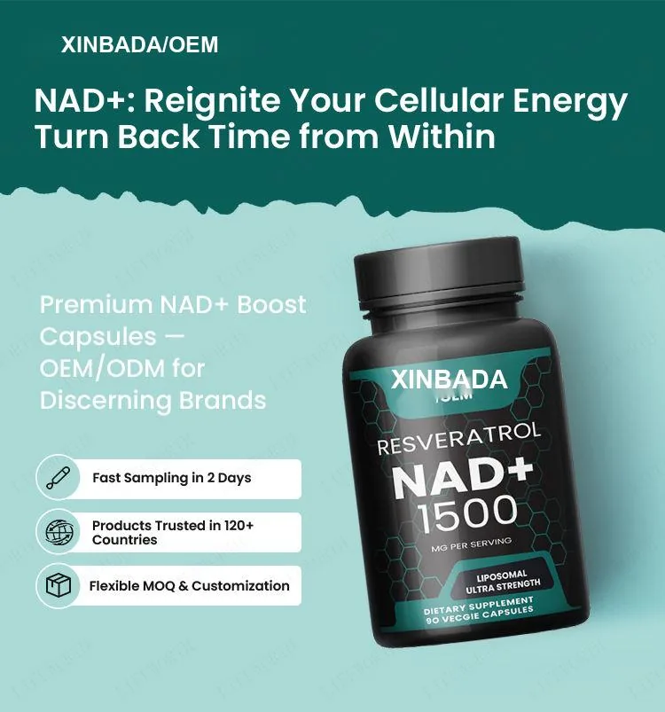 Xinbada Liposomal Nicotinamide Riboside Nad Capsules with Vitamin C Turmeric Resveratrol for Energy, and Brain Support product specification image 3
