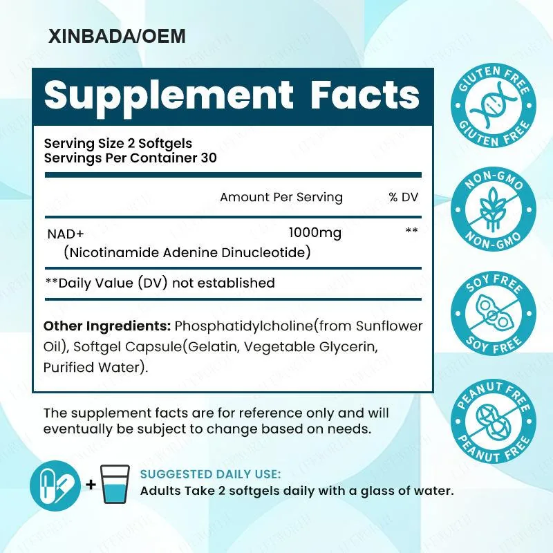 Xinbada NAD+ Capsules Liposomal Resveratrol Antioxidant Wellness Support lifestyle and product image 6